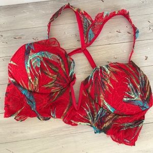 Pink VS Red Lace Racerback Date Push Up Bralette